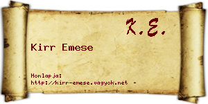 Kirr Emese névjegykártya